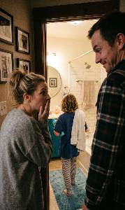 Parent connecting with child